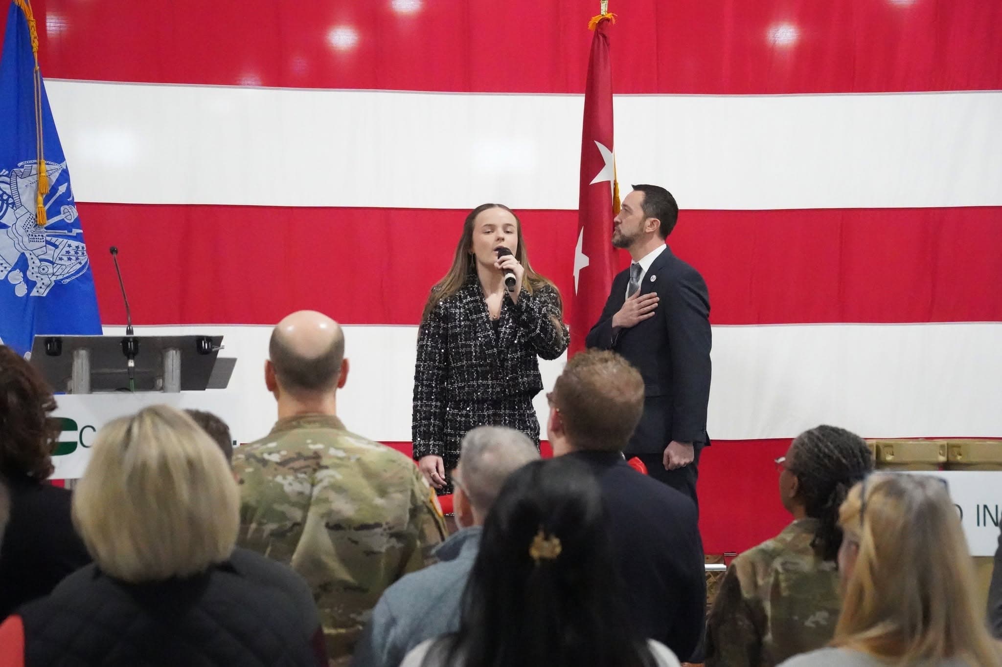 Scarlet Herald singing the National Anthem